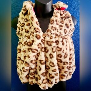 Leopard Print Faux Fur Toddler Vest